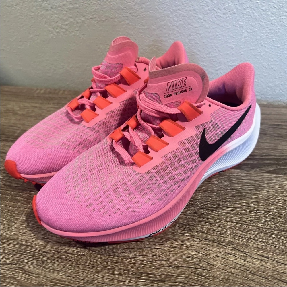 Nike Women's Sneakers Air Zoom Pegasus 37 Running Pink/blk BQ9647-602 sz 6.5